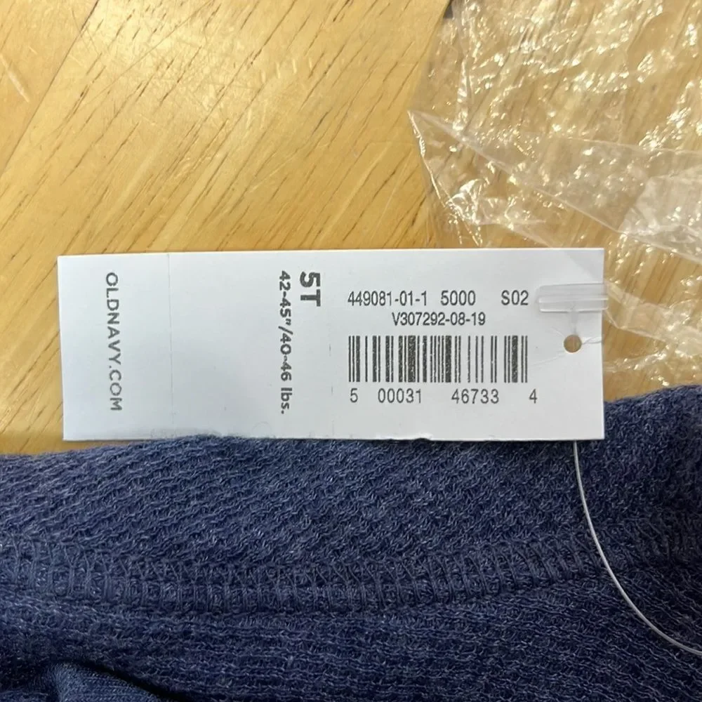🔥4/$25 Old Navy Long Sleeve Thermal Navy Blue, 5t